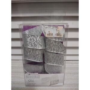 Napkin Rings Set of 6 silver finish swirl design formal everyday use glitz
